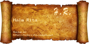 Halm Rita névjegykártya