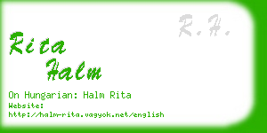 rita halm business card